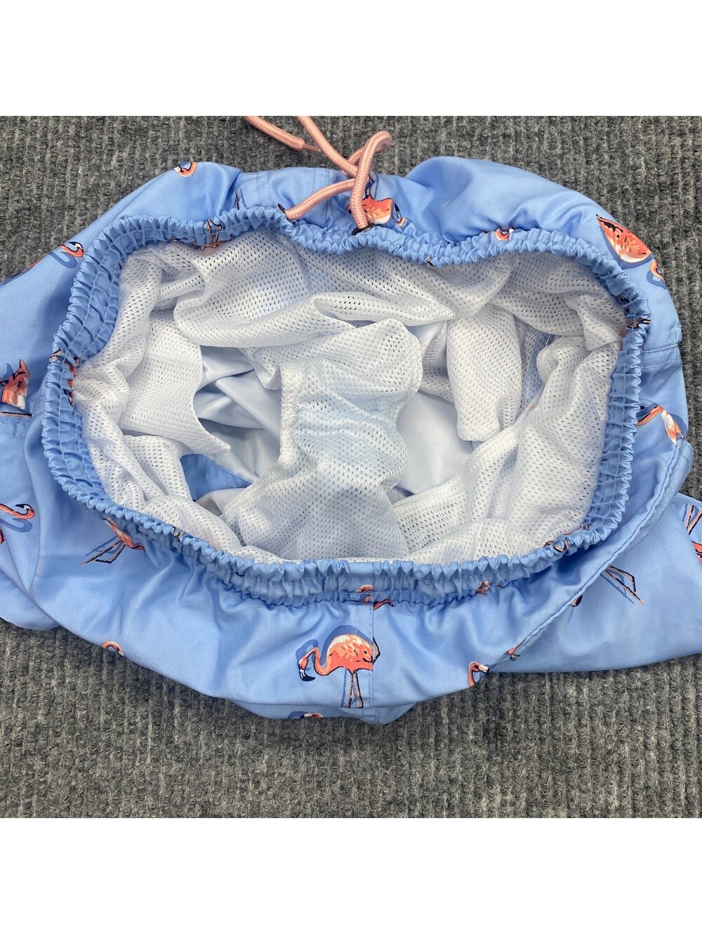 Lot Of 2 Club Room Swim Trunks Lined Shorts Men M Blue Pink Flamingo AOP Pockets - Picture 12 of 14